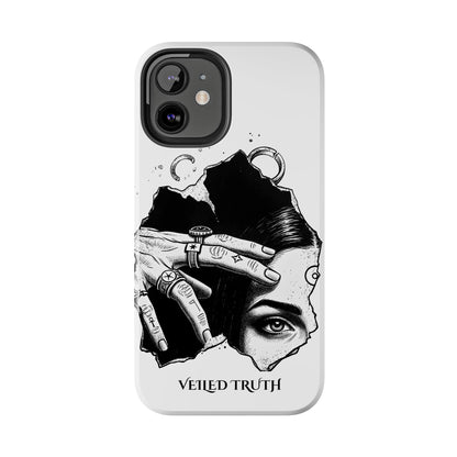 Tough Phone Case — Veiled Truth Black &amp; White Mystic Illustration