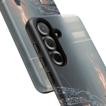 Phone Case - Cybermage Silhouette with Lightning Spell