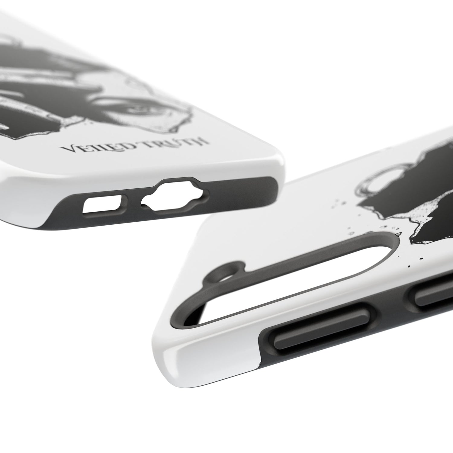 Tough Phone Case — Veiled Truth Black &amp; White Mystic Illustration