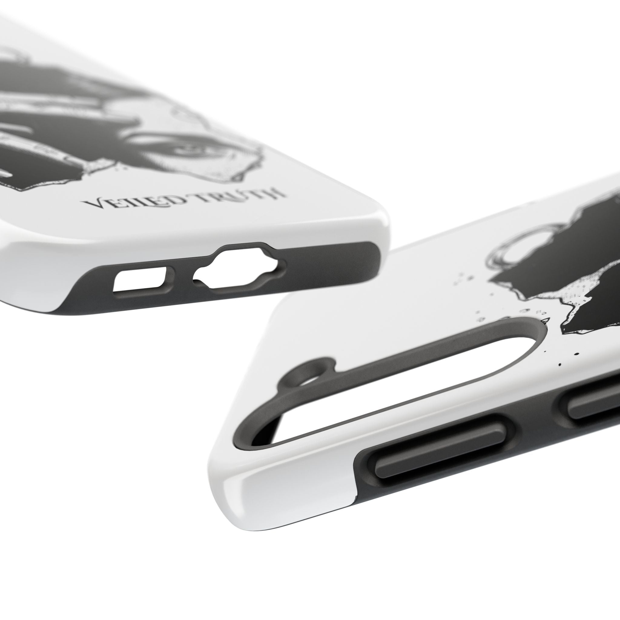 Tough Phone Case — Veiled Truth Black &amp; White Mystic Illustration
