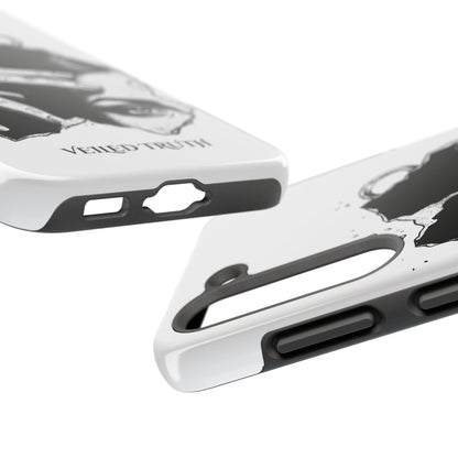 Tough Phone Case — Veiled Truth Black &amp; White Mystic Illustration