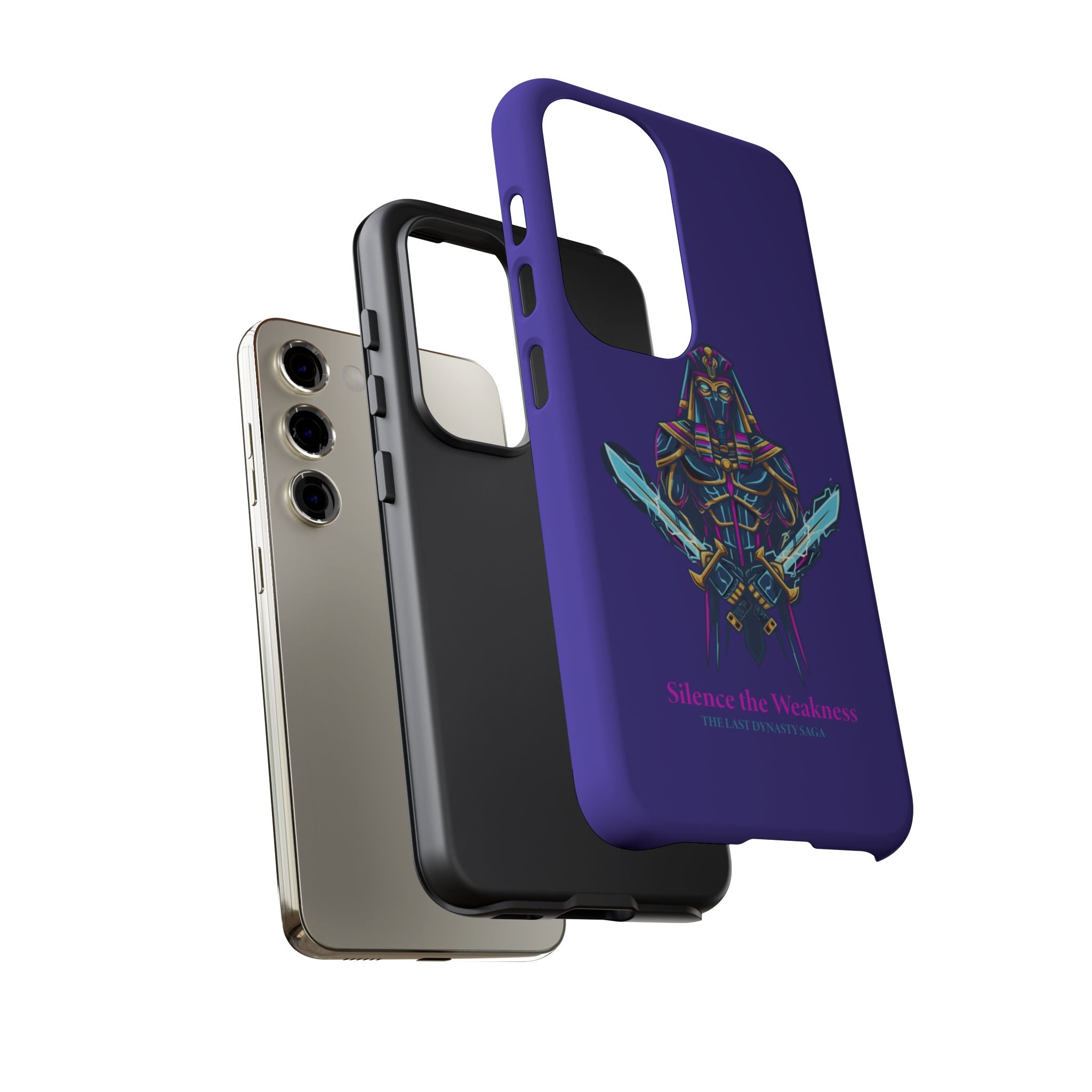 Phone Case — Neon Pharaoh Dual Swords "Silence the Weakness"