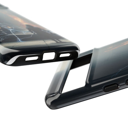 Phone Case - Cybermage Silhouette with Lightning Spell