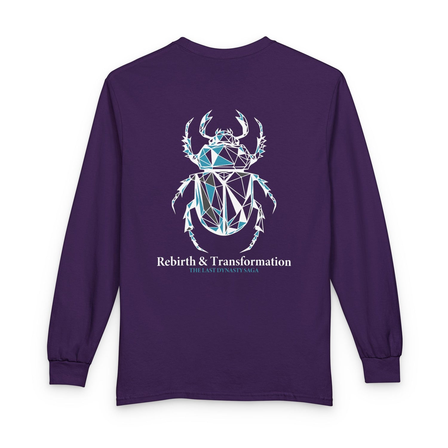Strength Is Your Nature Long Sleeve Tee — Geometric Serpent Sword and Scarab Design