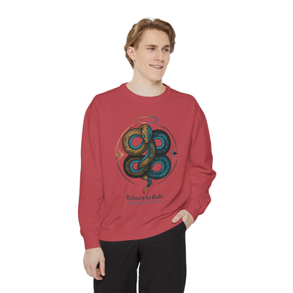 Snake Emblem Sweatshirt — "Reborn to Rule" Graphic Crewneck