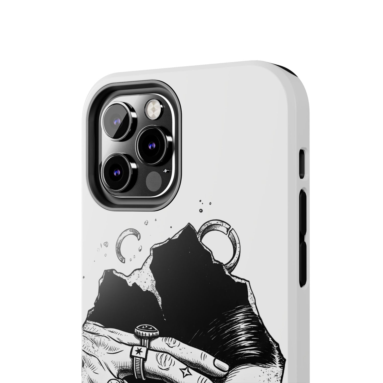 Tough Phone Case — Veiled Truth Black &amp; White Mystic Illustration