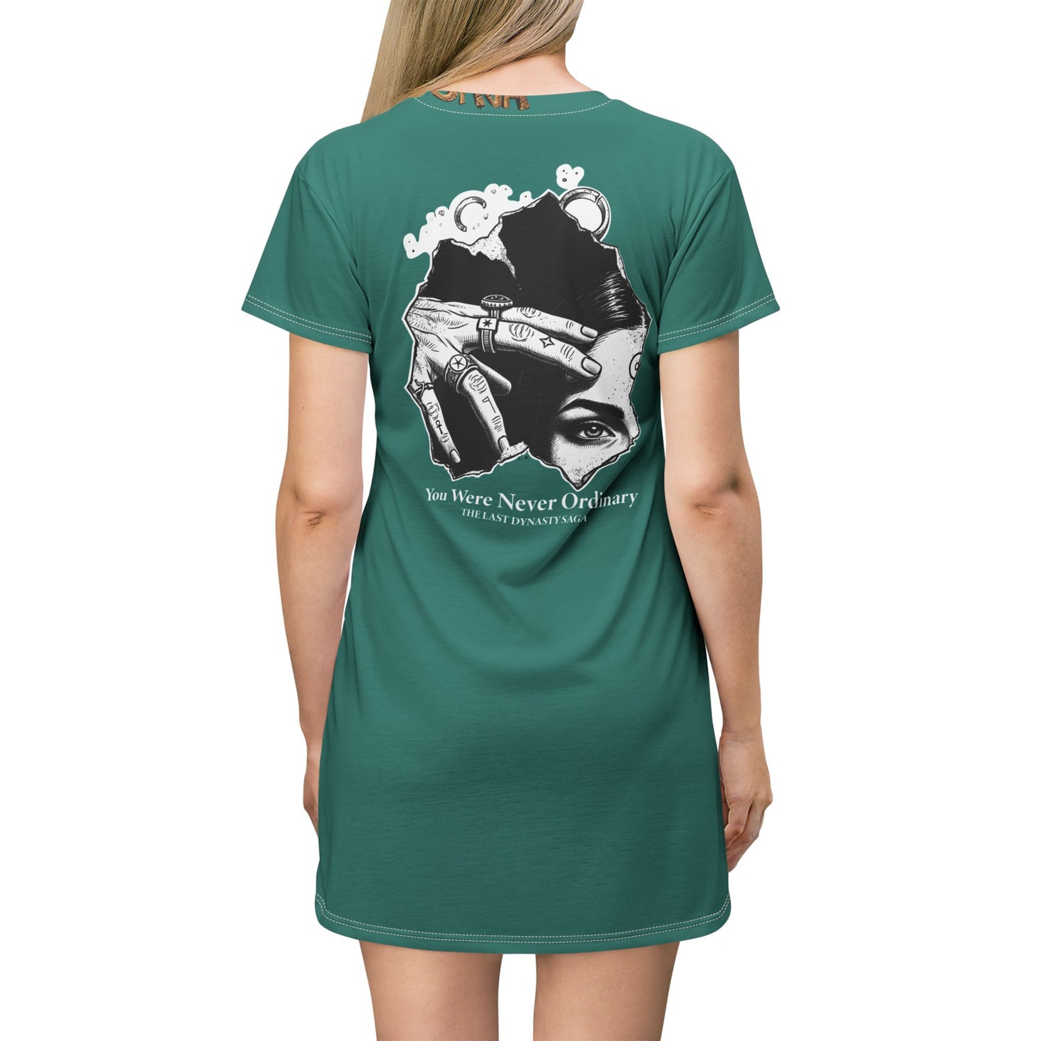 The Saga Compass T-Shirt Dress — "Wear the Legacy" Graphic