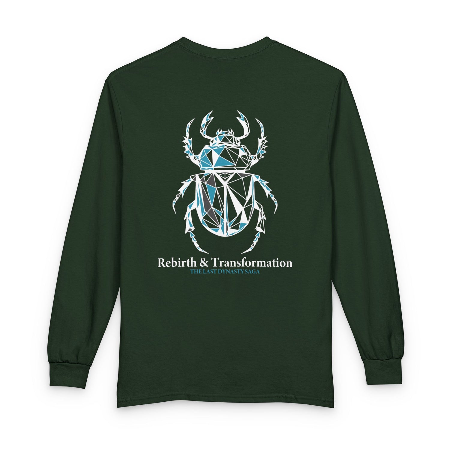 Strength Is Your Nature Long Sleeve Tee — Geometric Serpent Sword and Scarab Design