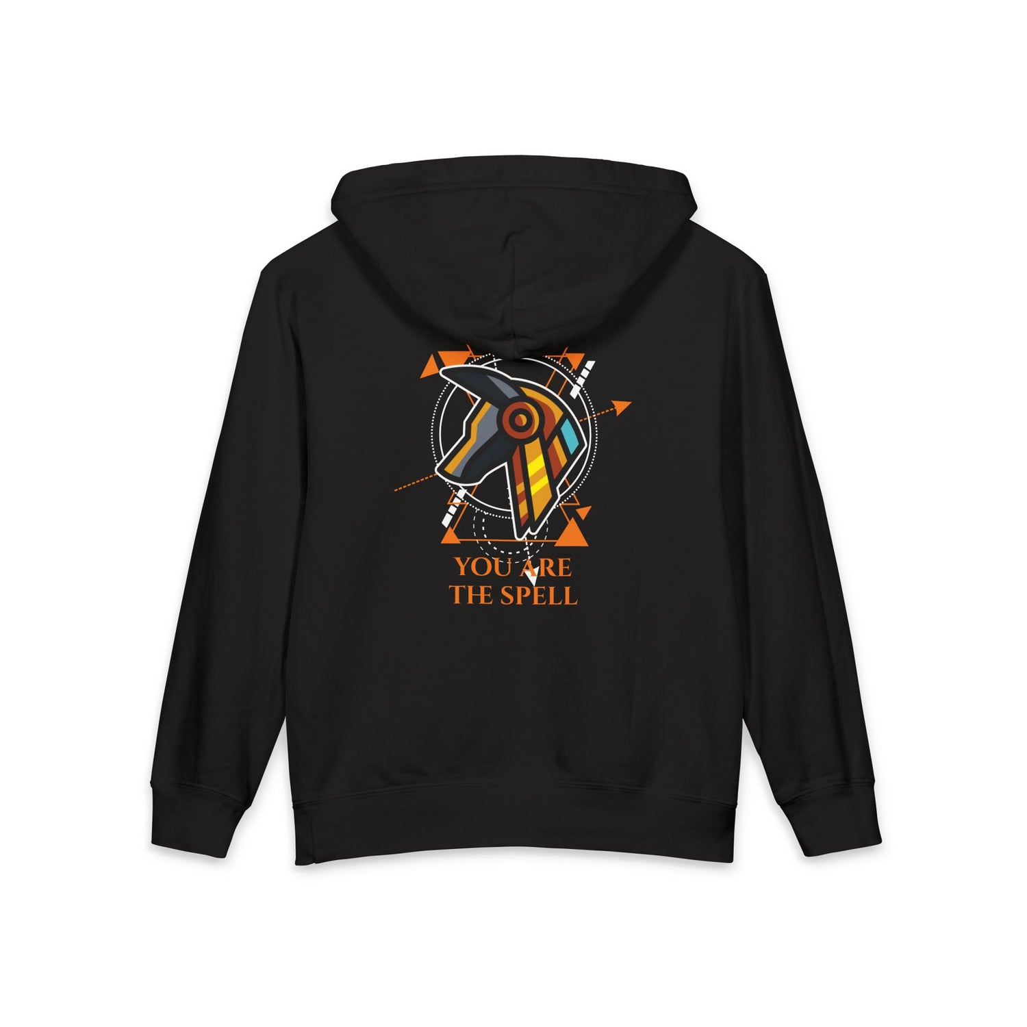 The SAGA Compass with a Spell Youth Hoodie — Geometric Anubis Design "You Are The Spell"