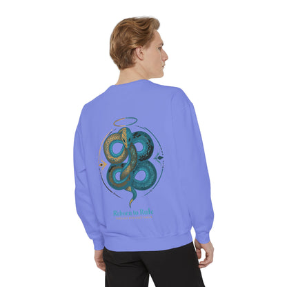 Snake Emblem Sweatshirt — "Reborn to Rule" Graphic Crewneck