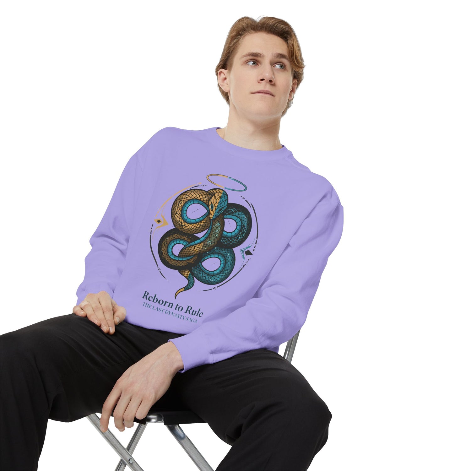 Snake Emblem Sweatshirt — "Reborn to Rule" Graphic Crewneck