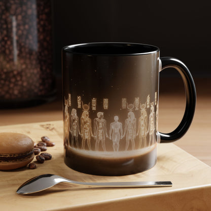 Egyptian Gods Lineup Coffee Mug — Ancient Deities Accent Mug (11/15oz)