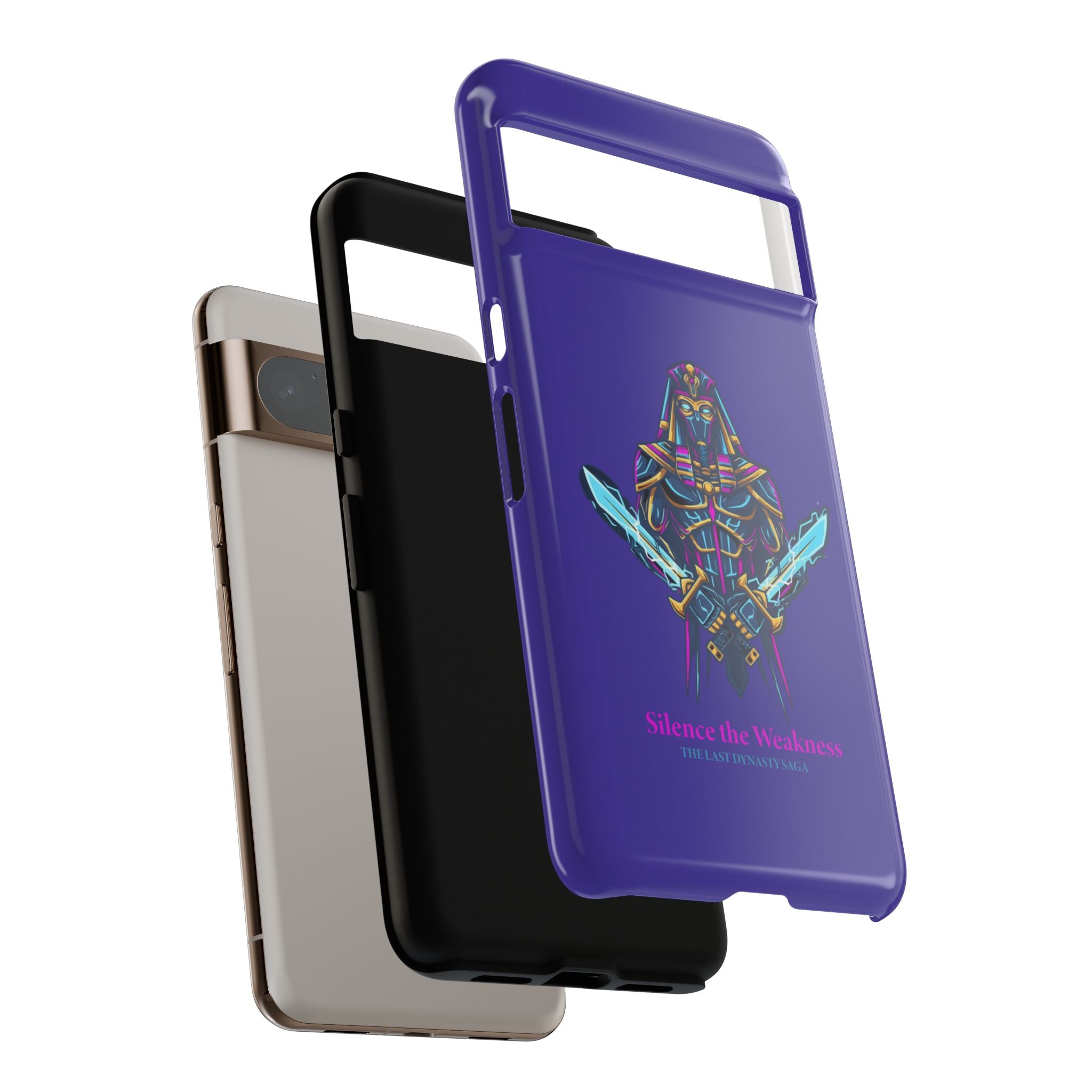 Phone Case — Neon Pharaoh Dual Swords "Silence the Weakness"