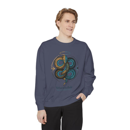 Snake Emblem Sweatshirt — "Reborn to Rule" Graphic Crewneck