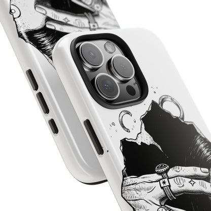 Tough Phone Case — Veiled Truth Black &amp; White Mystic Illustration