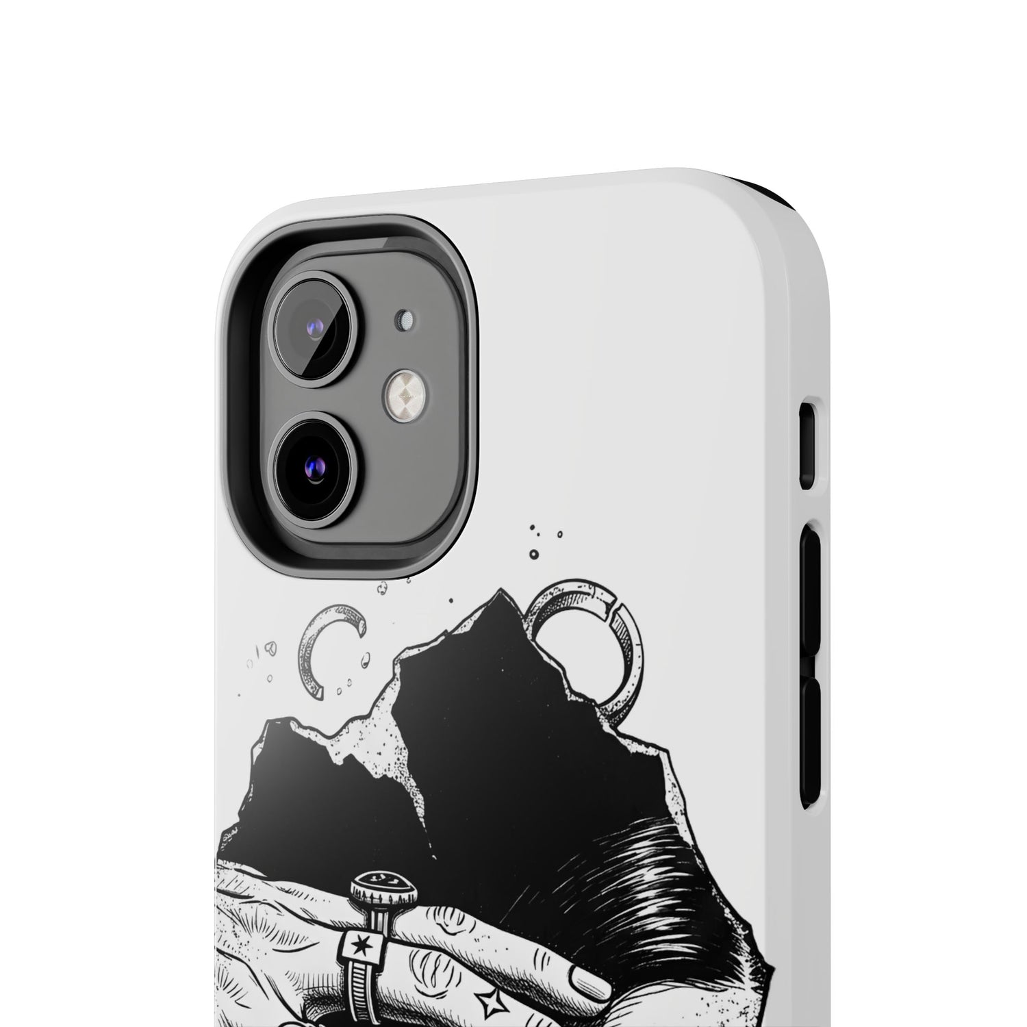Tough Phone Case — Veiled Truth Black &amp; White Mystic Illustration