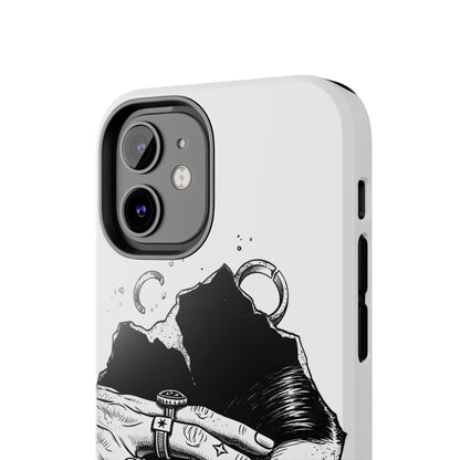 Tough Phone Case — Veiled Truth Black &amp; White Mystic Illustration