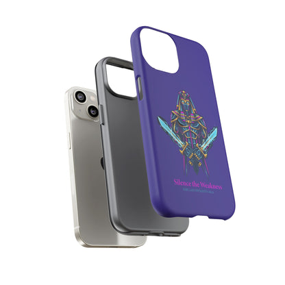 Phone Case — Neon Pharaoh Dual Swords "Silence the Weakness"
