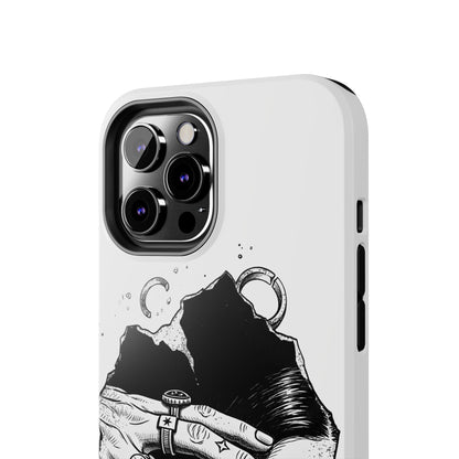 Tough Phone Case — Veiled Truth Black &amp; White Mystic Illustration