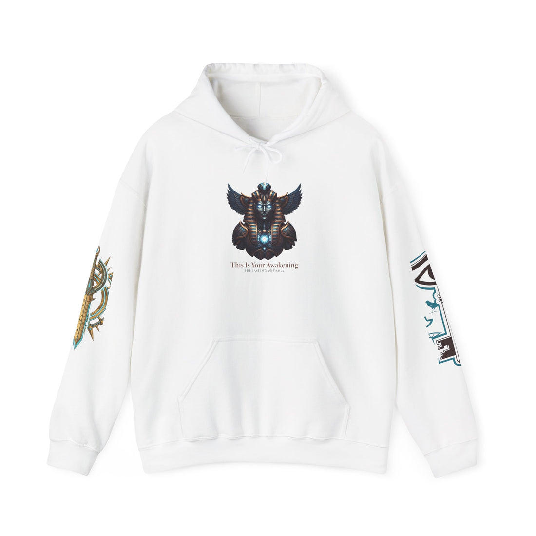 Rune Key Crest Hoodie — Fantasy Key &amp; Winged Emblem Graphic Hoodie