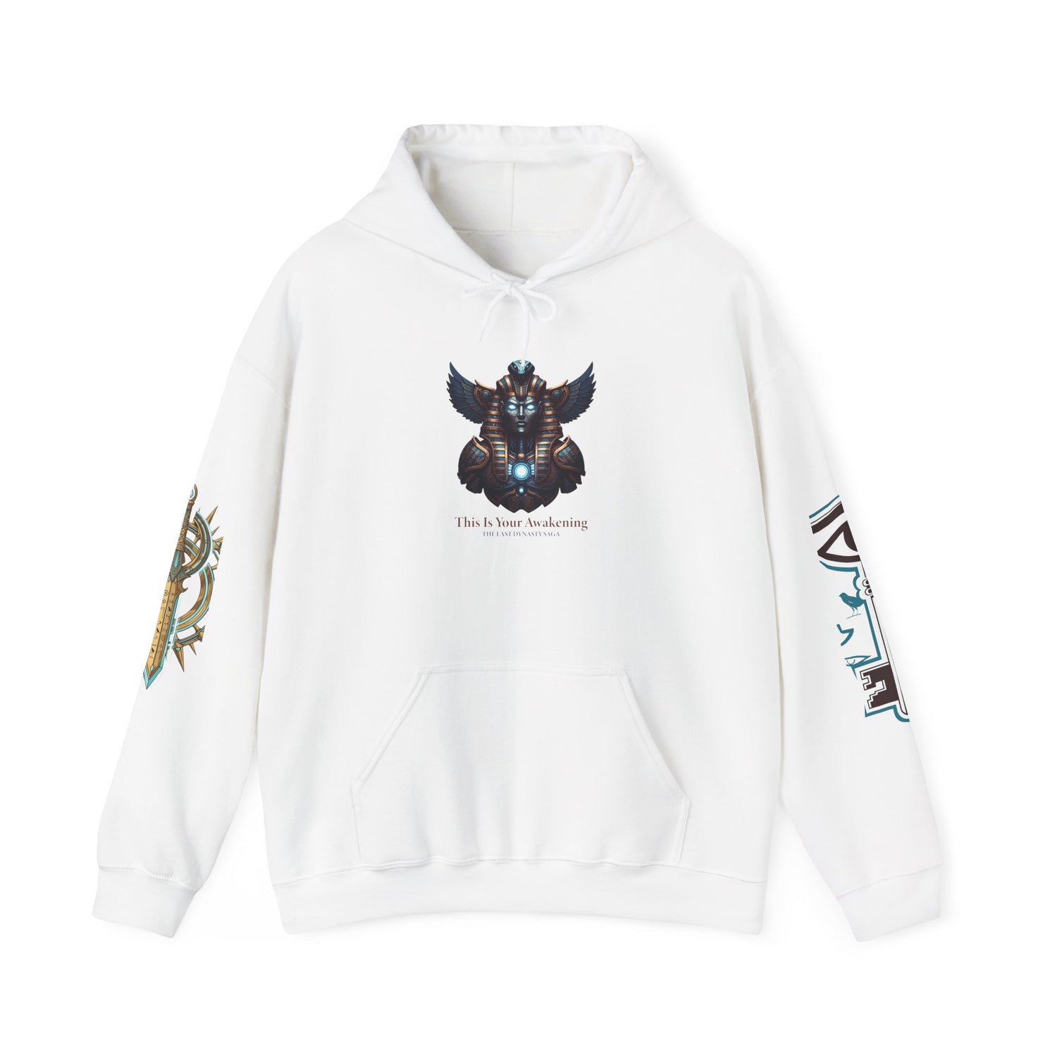 Rune Key Crest Hoodie — Fantasy Key &amp; Winged Emblem Graphic Hoodie
