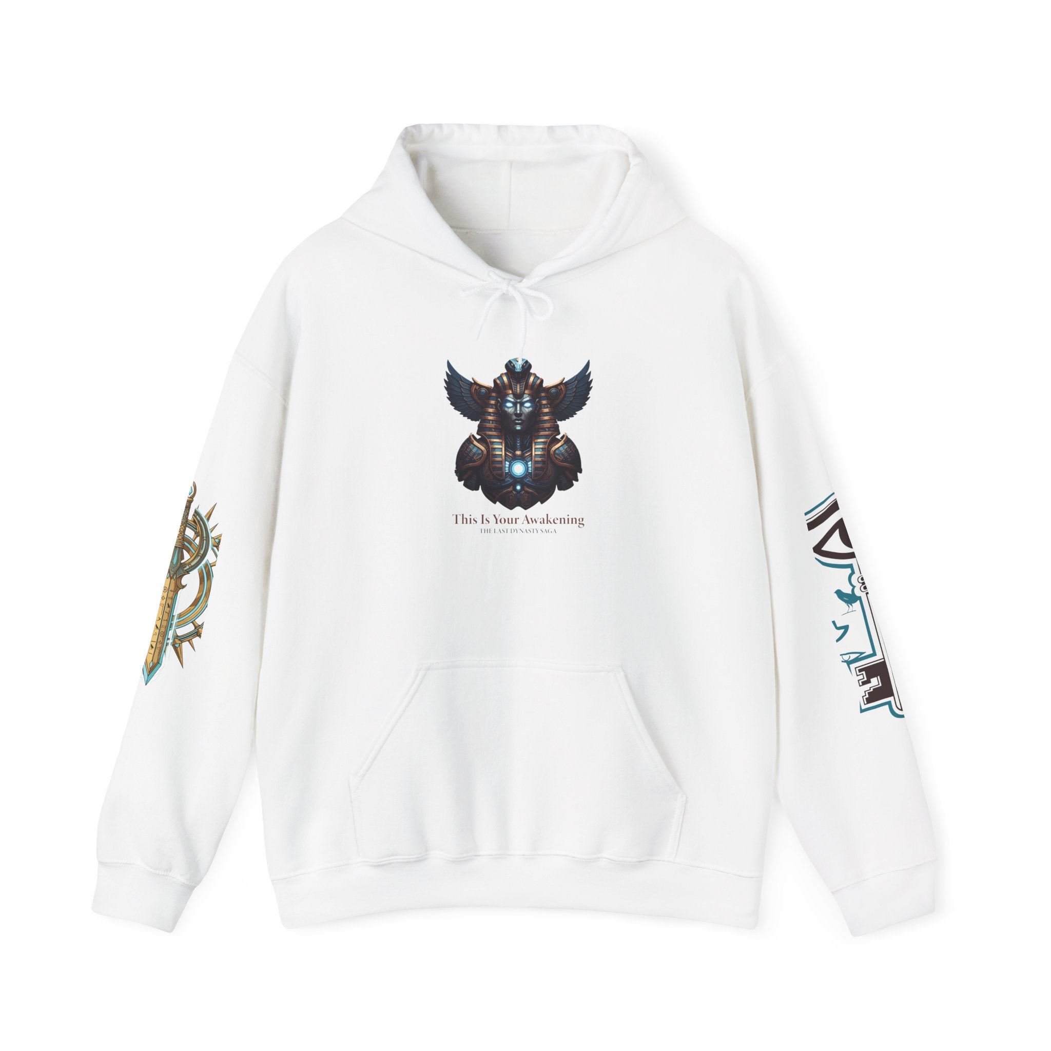 Rune Key Crest Hoodie — Fantasy Key &amp; Winged Emblem Graphic Hoodie