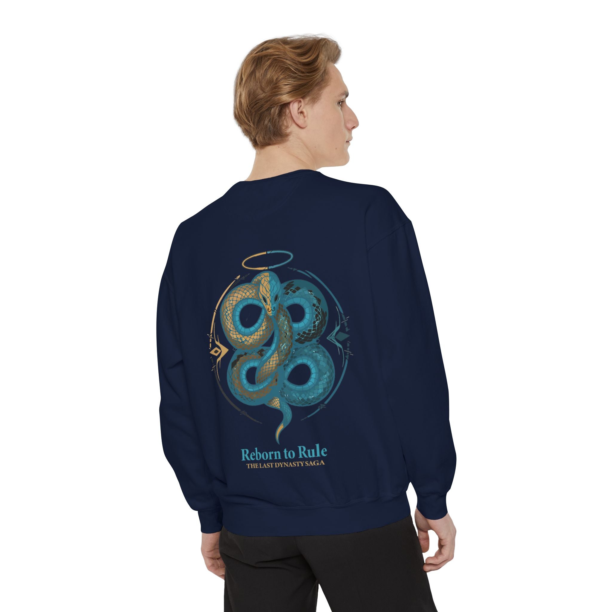 Snake Emblem Sweatshirt — "Reborn to Rule" Graphic Crewneck