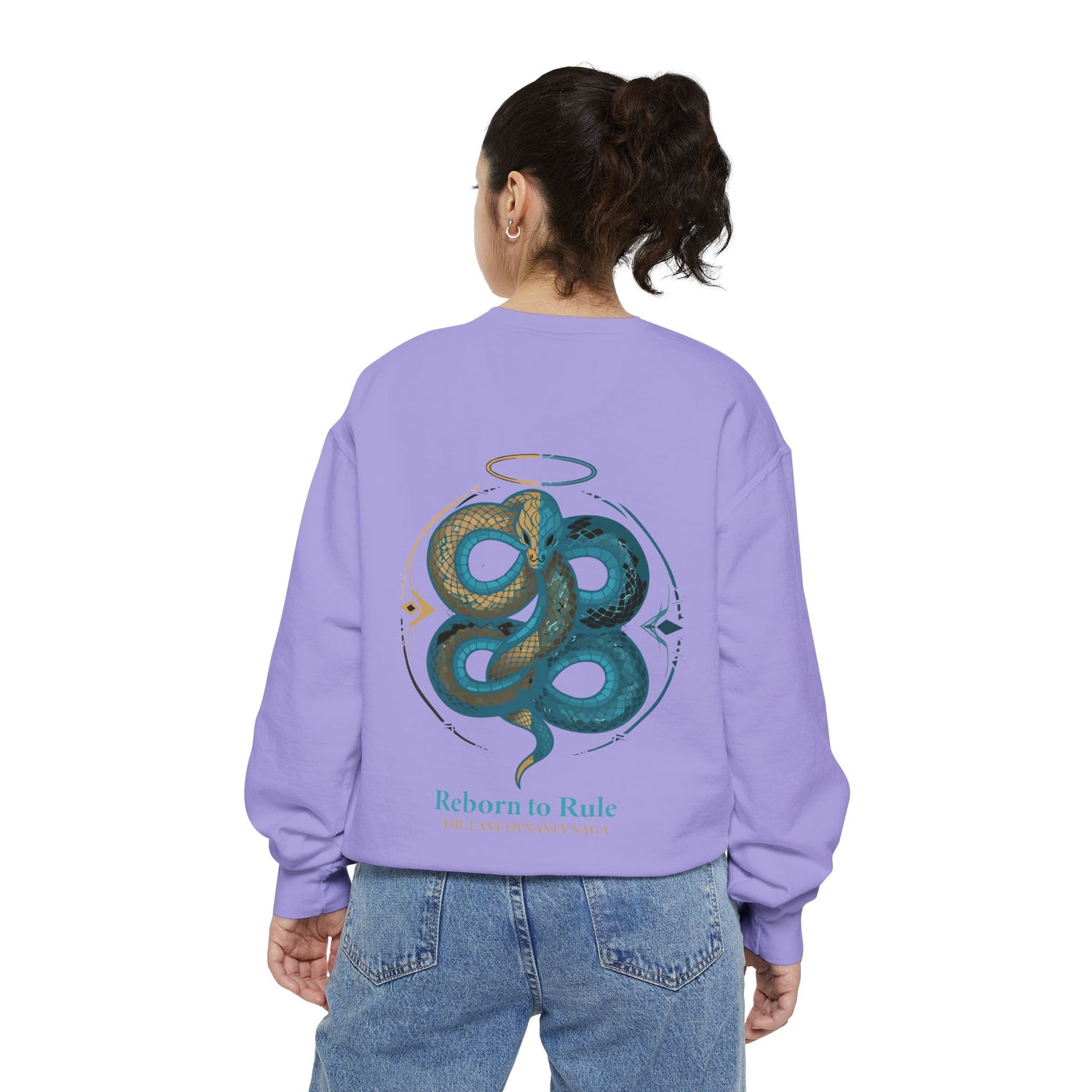 Snake Emblem Sweatshirt — "Reborn to Rule" Graphic Crewneck