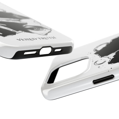 Tough Phone Case — Veiled Truth Black &amp; White Mystic Illustration