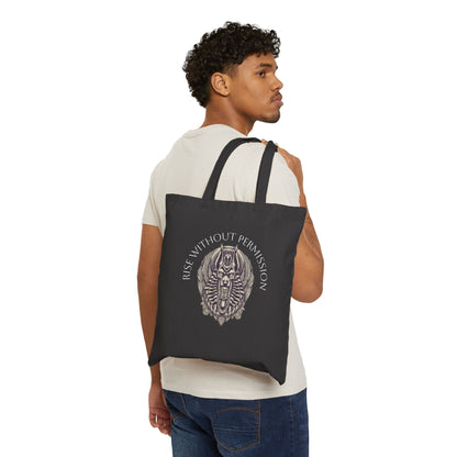 Canvas Tote Bag — Geometric Musical Horse &amp; Intricate Mandala Horse Art