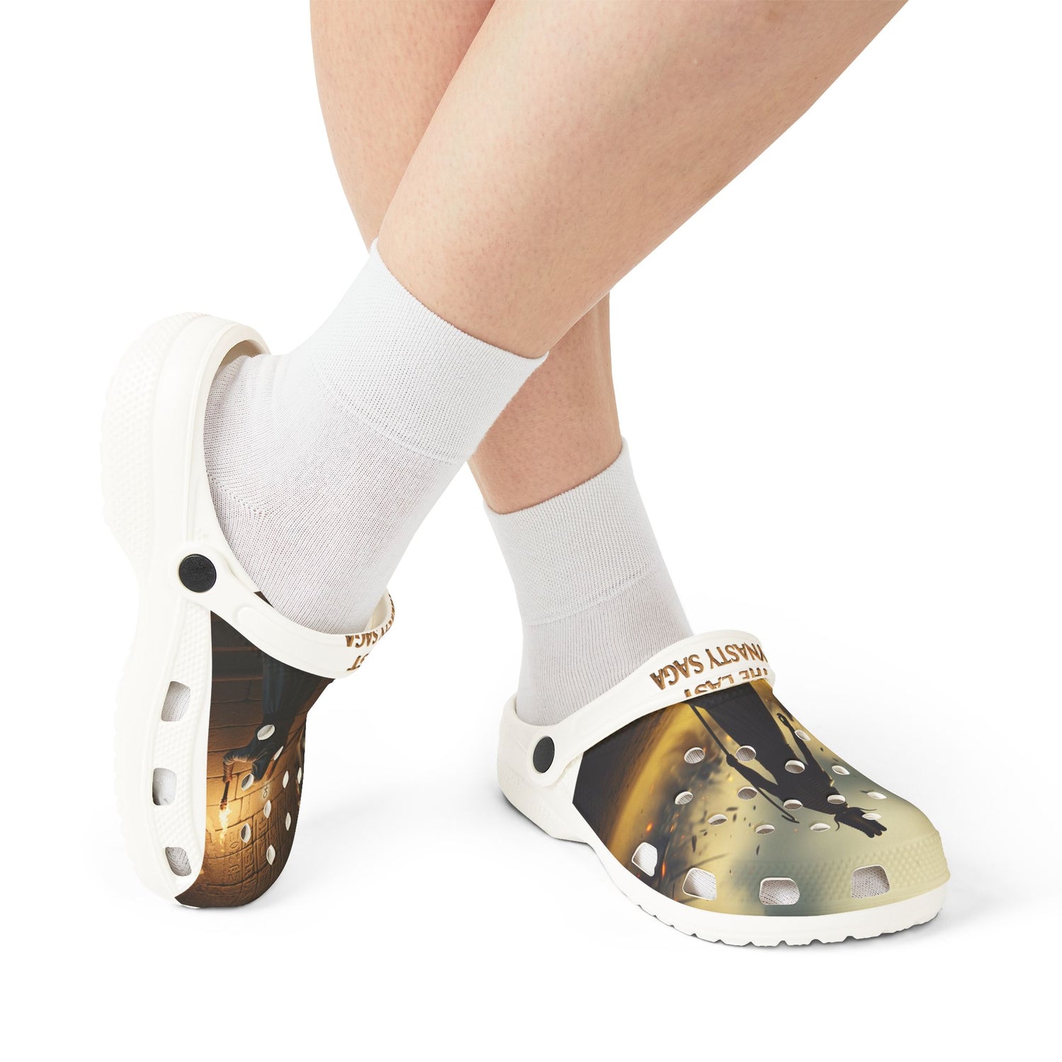 Printed EVA Foam Clogs — Warm Fireplace Photo All-Over Print