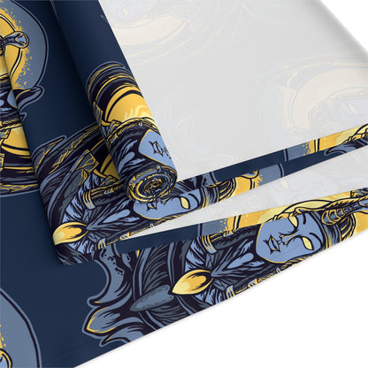 Art Nouveau Moon &amp; Owl Table Runner — Night Sky Decorative Linen