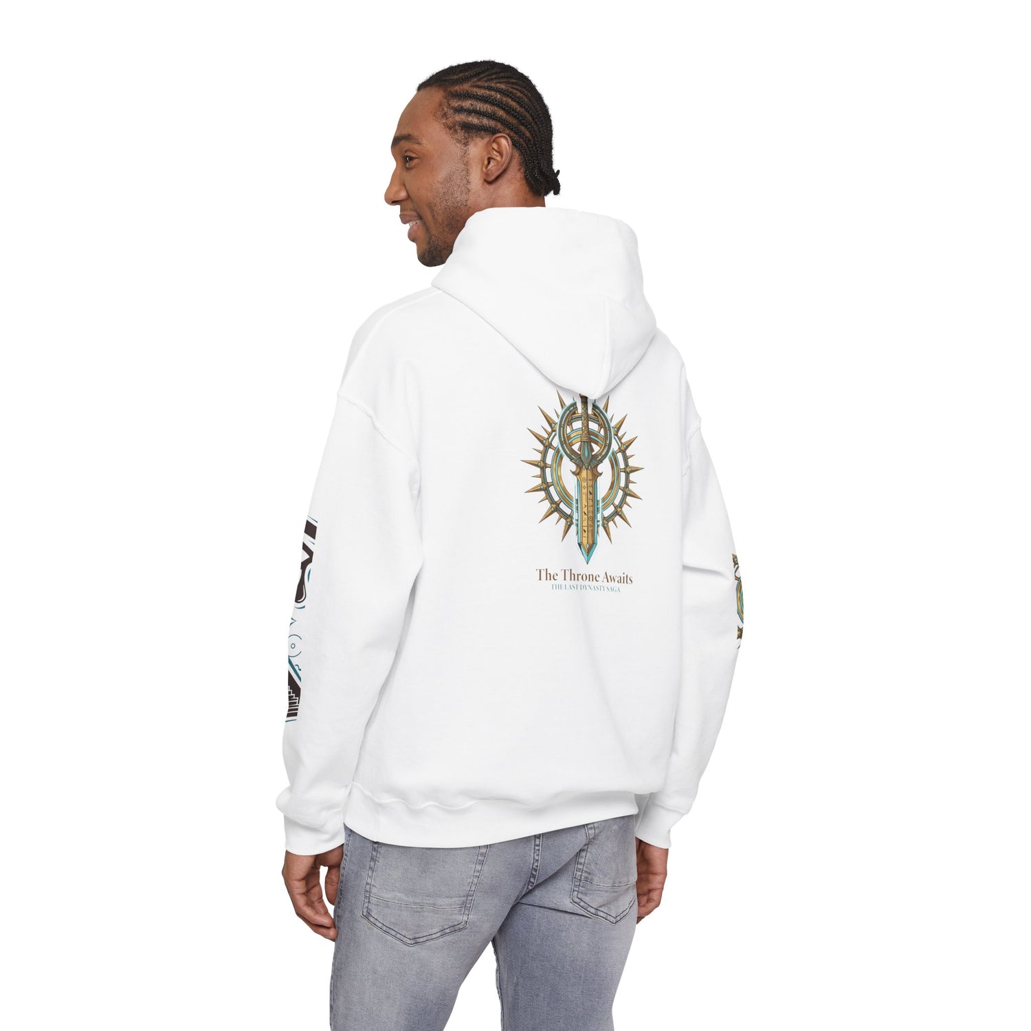 Rune Key Crest Hoodie — Fantasy Key &amp; Winged Emblem Graphic Hoodie