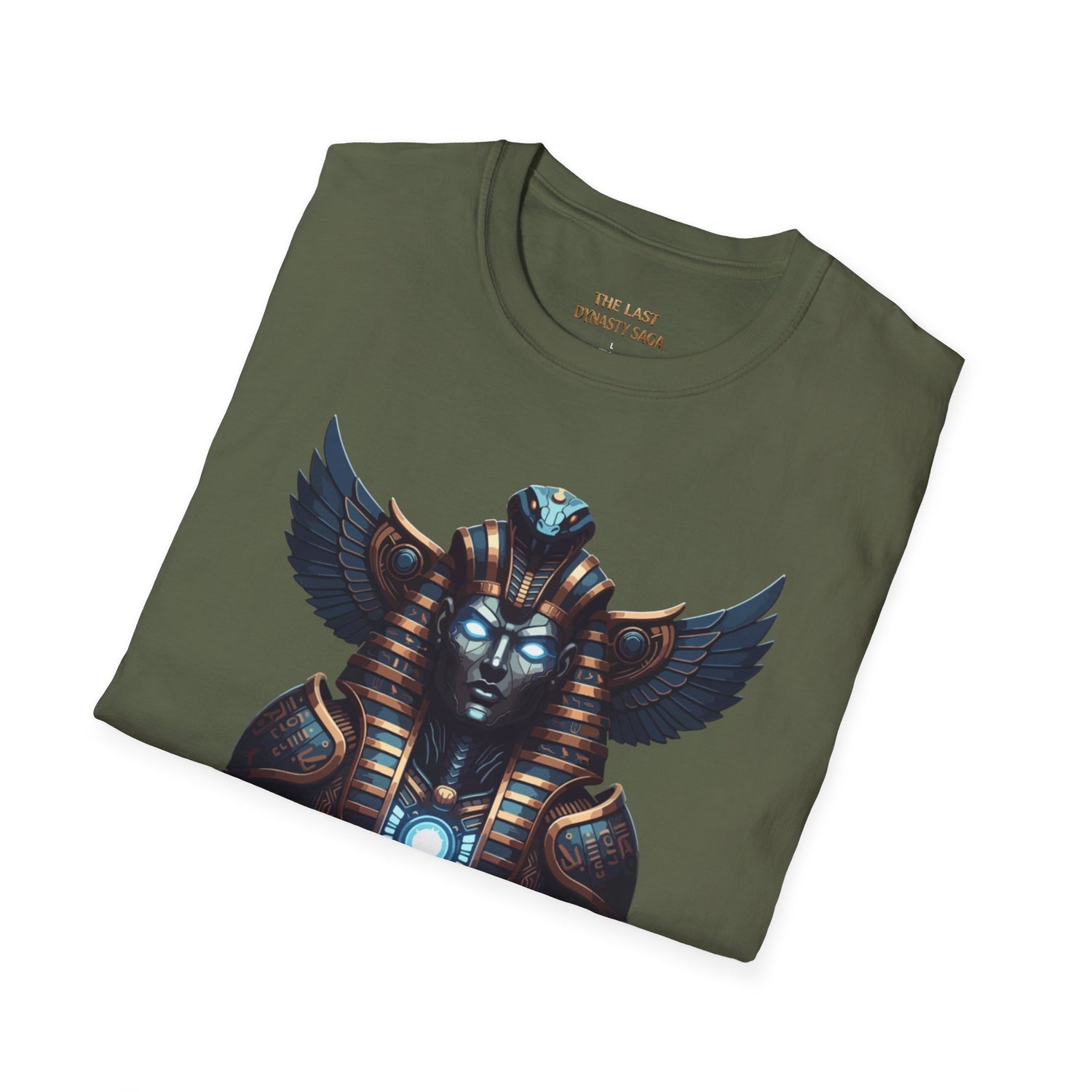 Egyptian Pharaoh Chest &amp; Serpent Back T-Shirt — "This Is Your Awakening / Endless Power"