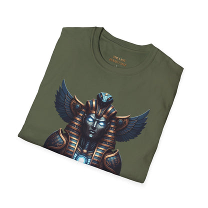 Egyptian Pharaoh Chest &amp; Serpent Back T-Shirt — "This Is Your Awakening / Endless Power"
