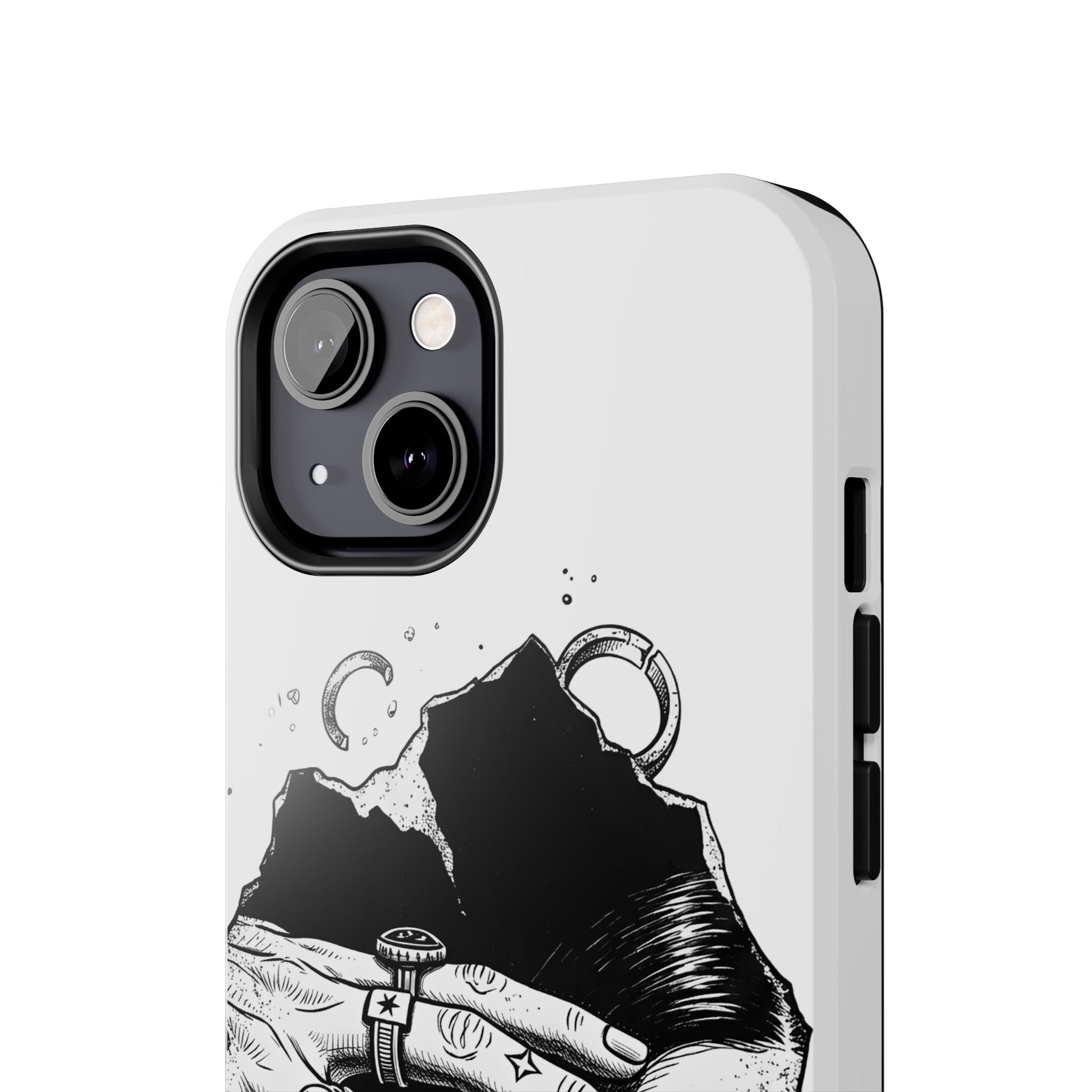 Tough Phone Case — Veiled Truth Black &amp; White Mystic Illustration