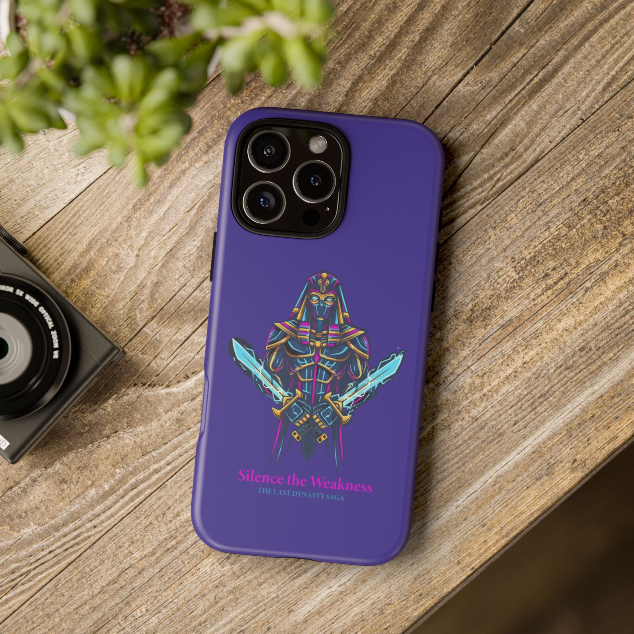 Phone Case — Neon Pharaoh Dual Swords "Silence the Weakness"