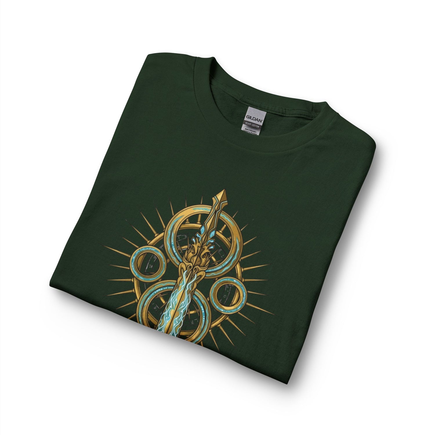 Strength Is Your Nature Long Sleeve Tee — Geometric Serpent Sword and Scarab Design