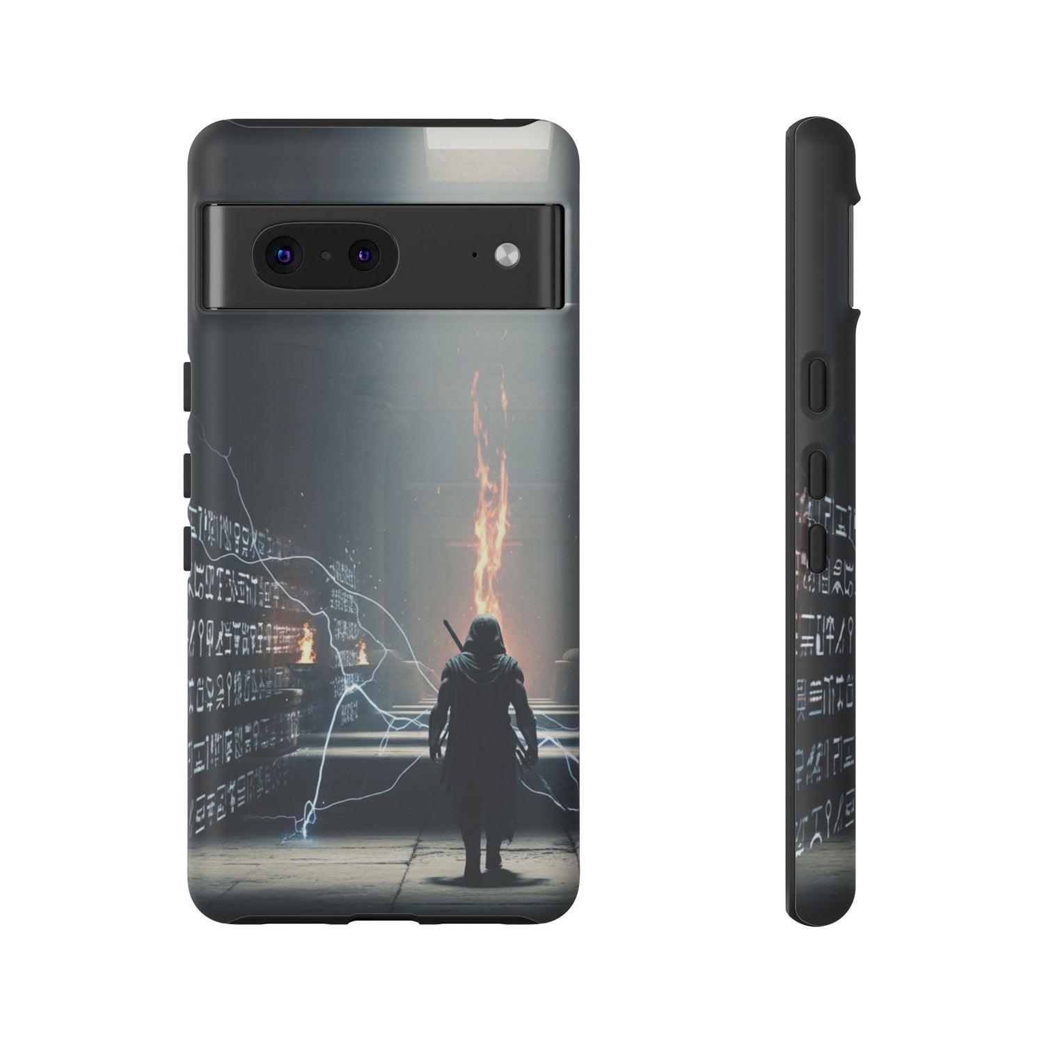 Phone Case - Cybermage Silhouette with Lightning Spell