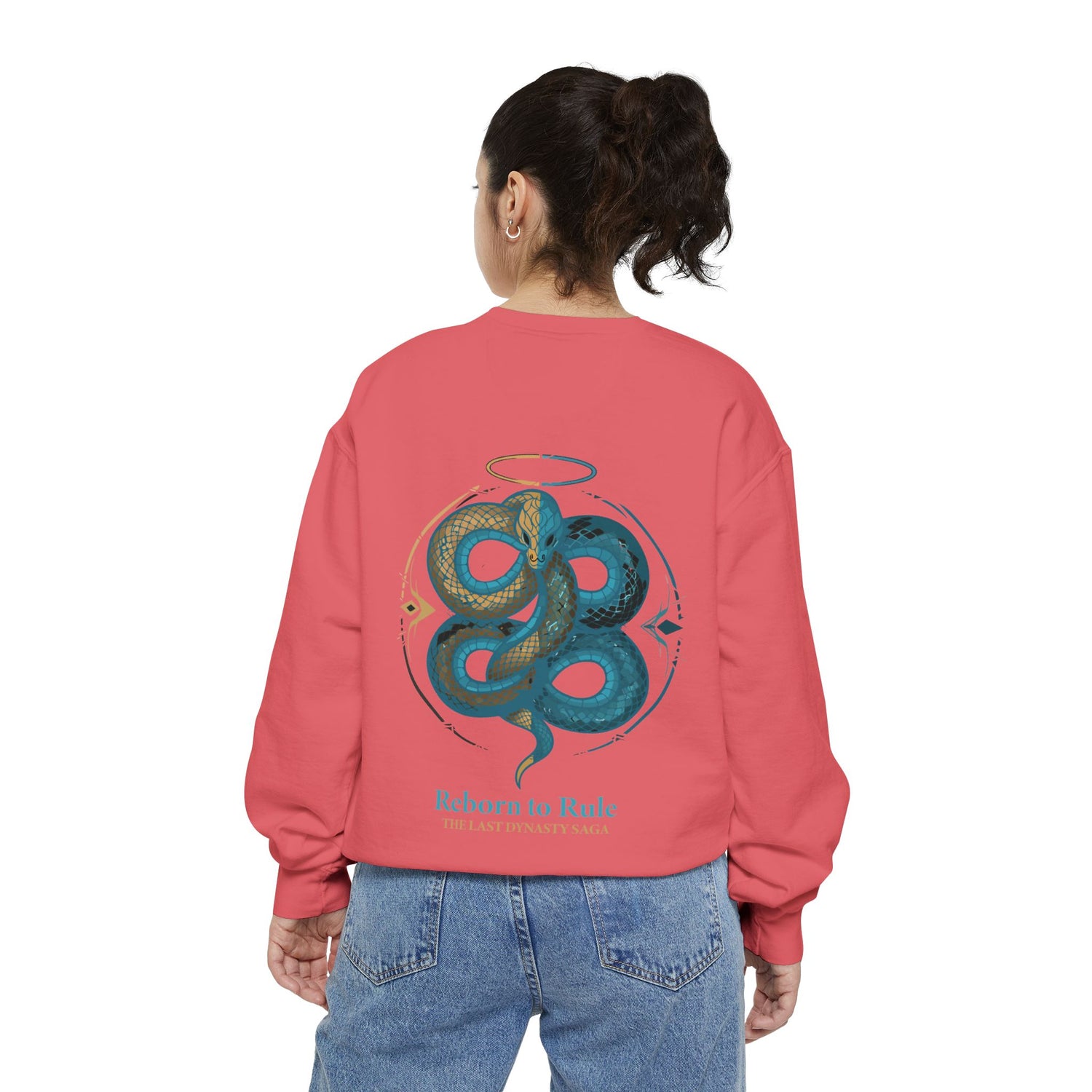 Snake Emblem Sweatshirt — "Reborn to Rule" Graphic Crewneck