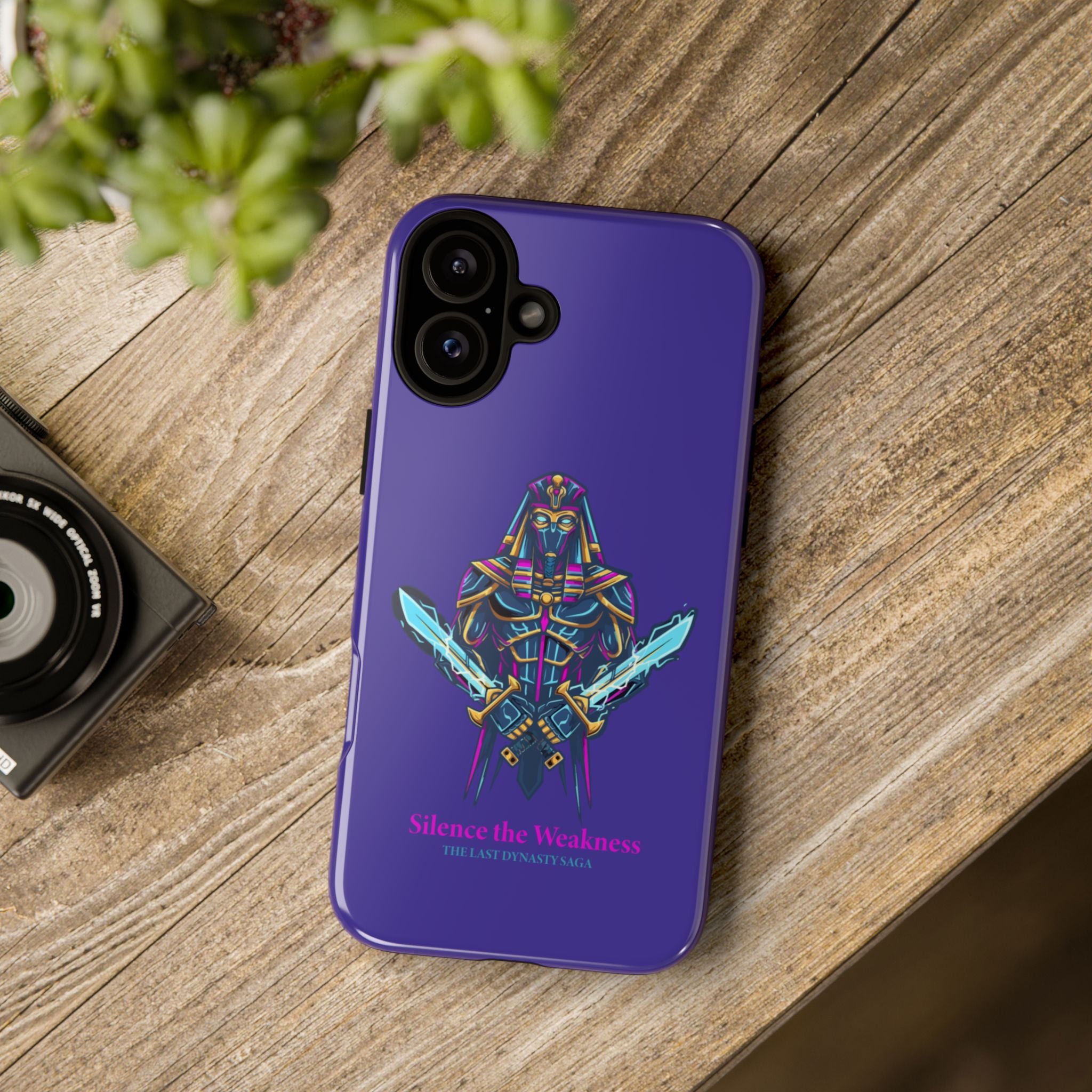 Phone Case — Neon Pharaoh Dual Swords "Silence the Weakness"