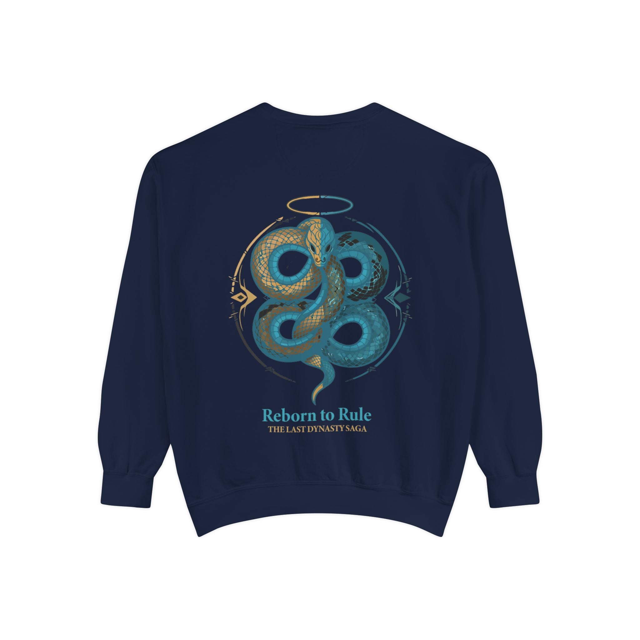 Snake Emblem Sweatshirt — "Reborn to Rule" Graphic Crewneck