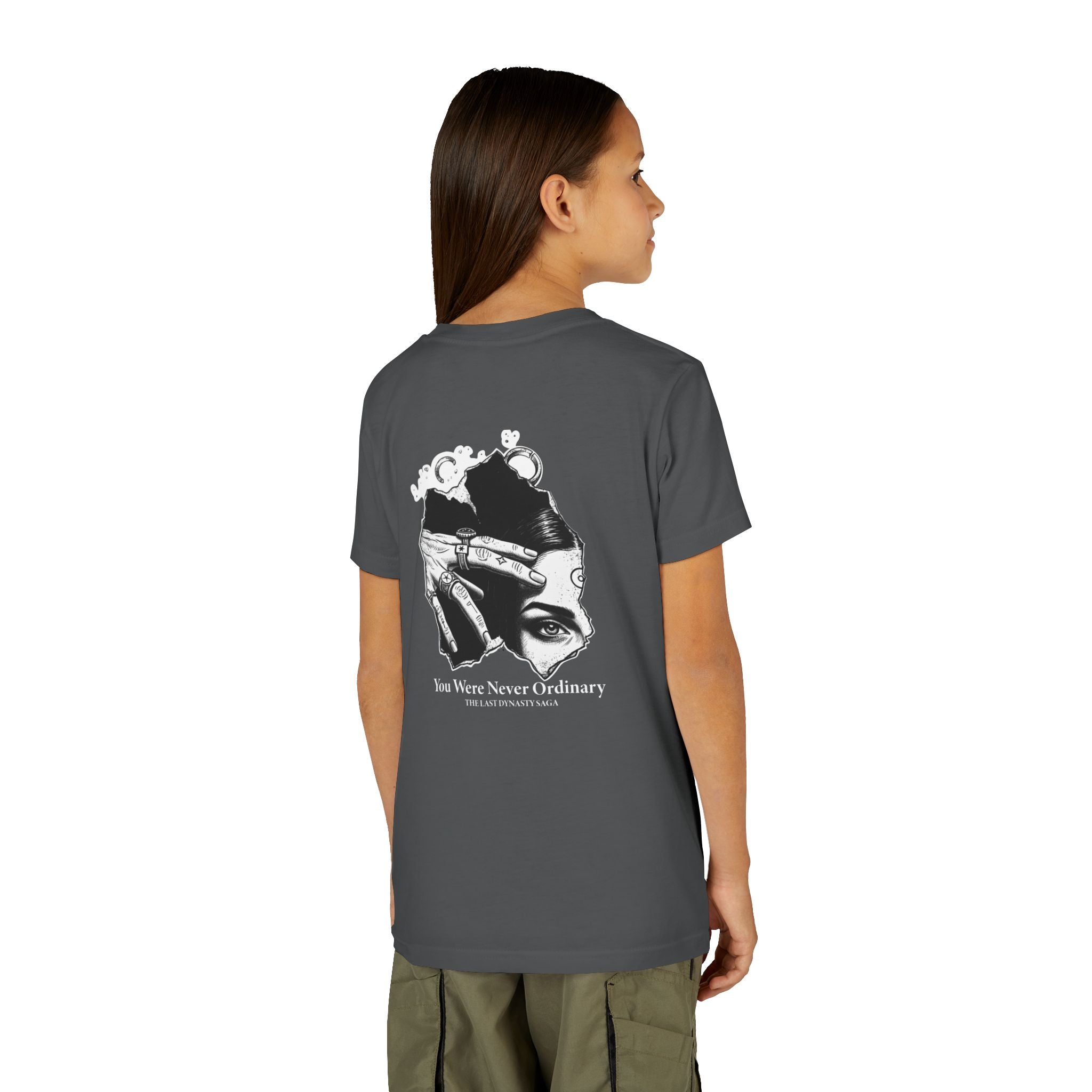 Youth Graphic Tee — THE SAGA Compass &amp; Abstract Hero&