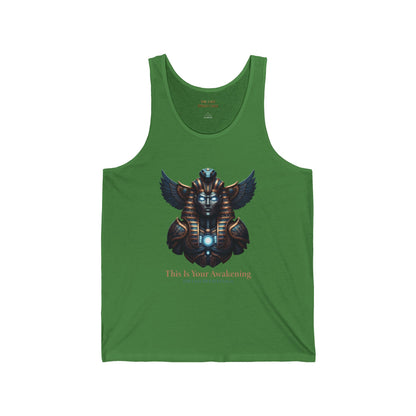 Egyptian Scarab &amp; Eye Tank Top — "This Is Your Awakening" Spiritual Graphic Tank