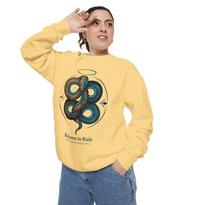 Snake Emblem Sweatshirt — "Reborn to Rule" Graphic Crewneck