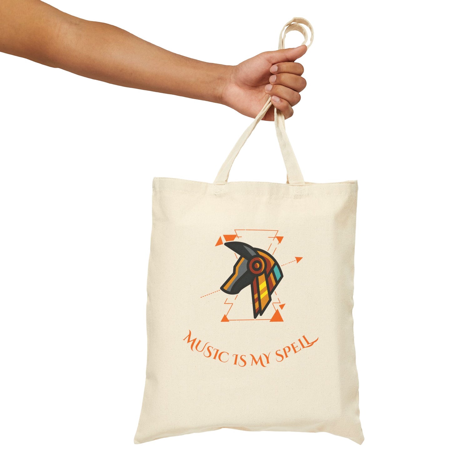 Canvas Tote Bag — Geometric Musical Horse &amp; Intricate Mandala Horse Art