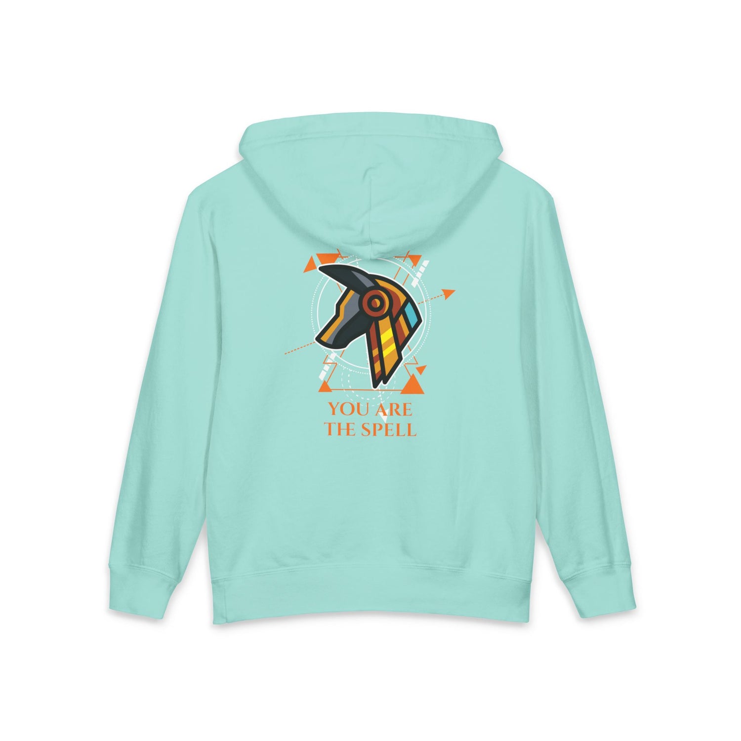 The SAGA Compass with a Spell Youth Hoodie — Geometric Anubis Design "You Are The Spell"