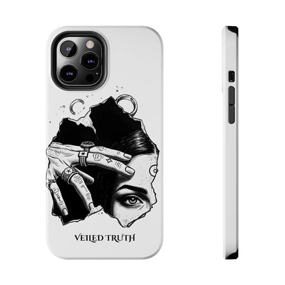 Tough Phone Case — Veiled Truth Black &amp; White Mystic Illustration