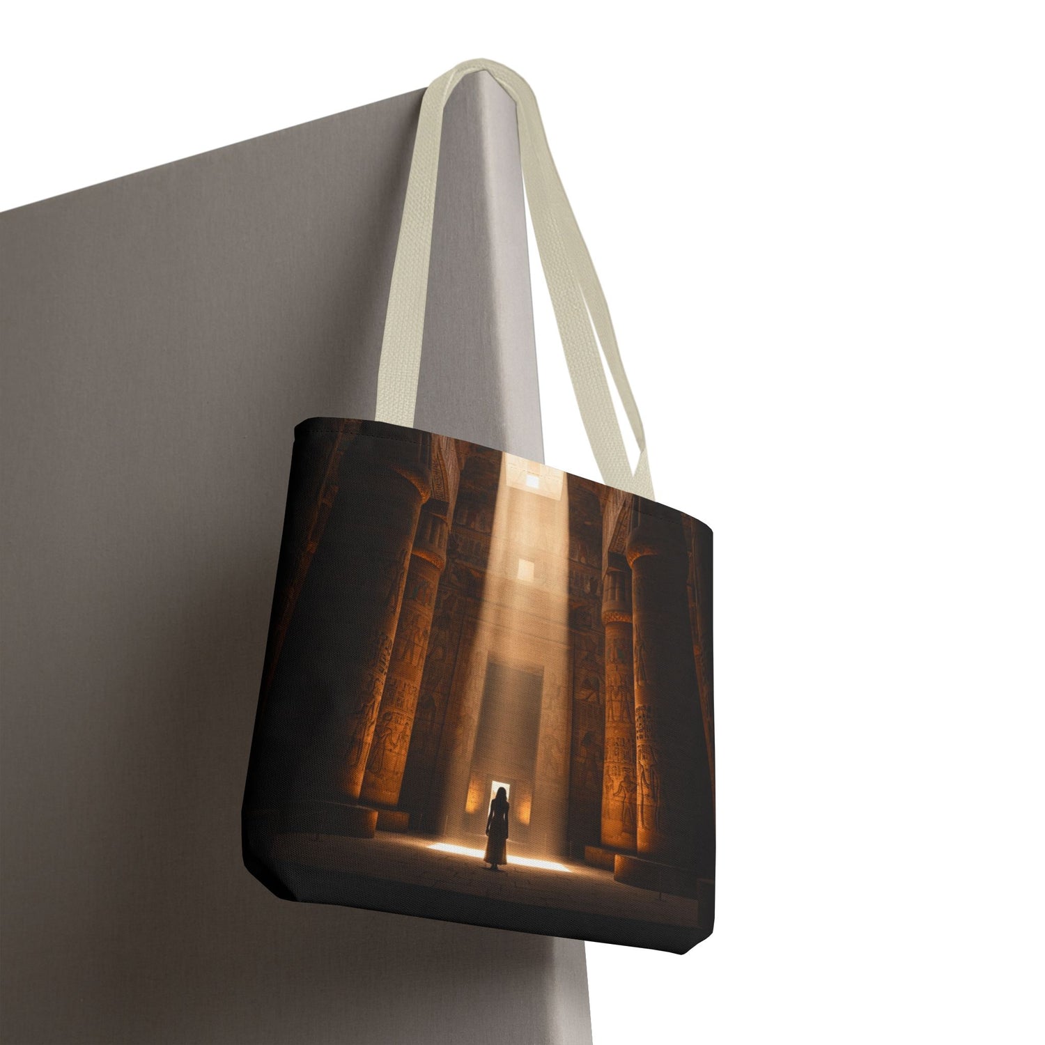 Mystic Temple Tote Bag — Ancient Light &amp; Symbolic Wheel AOP Tote