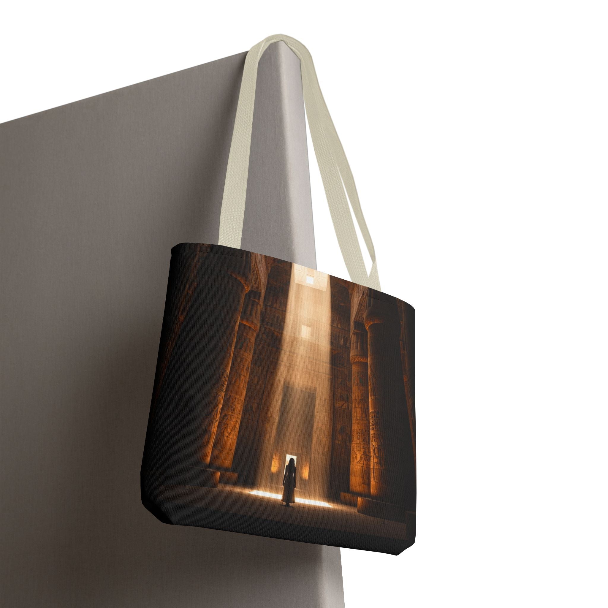 Mystic Temple Tote Bag — Ancient Light &amp; Symbolic Wheel AOP Tote